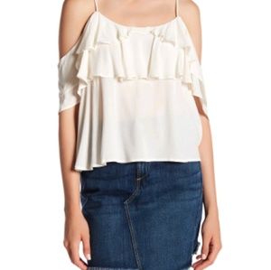 Abound cold shoulder ruffle blouse size L